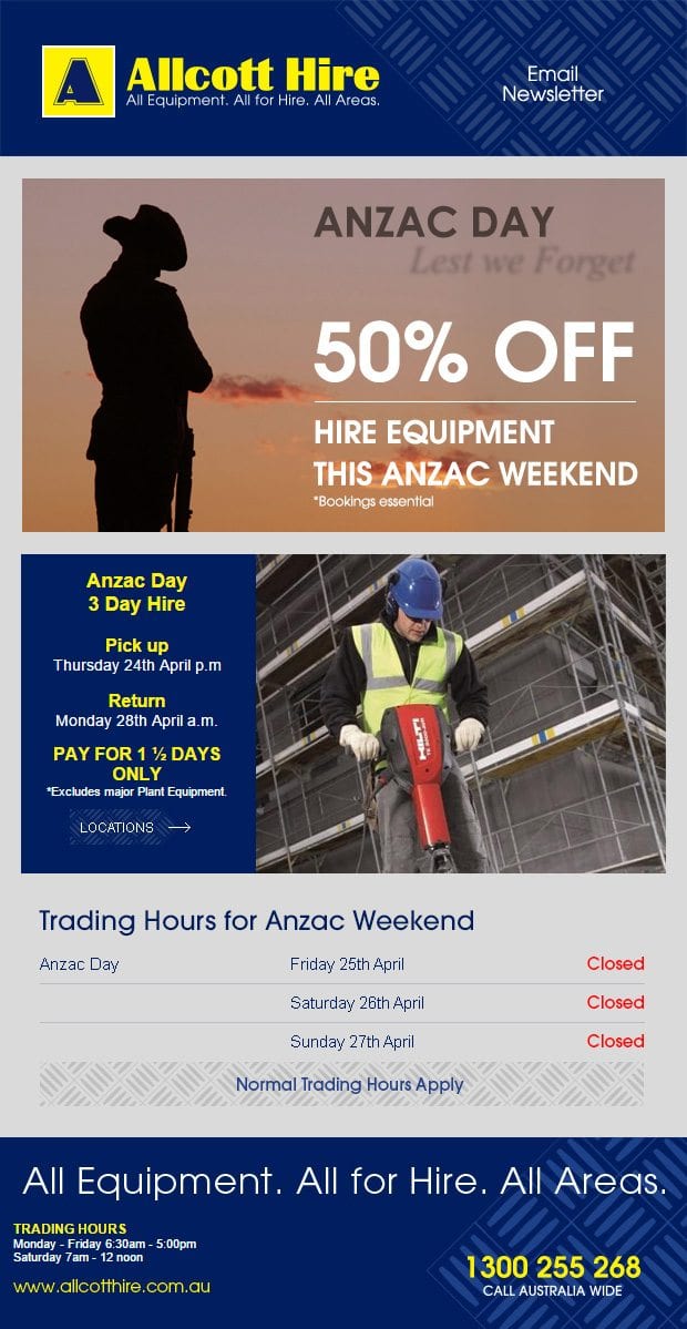 hire-equipment-on-anzac-day